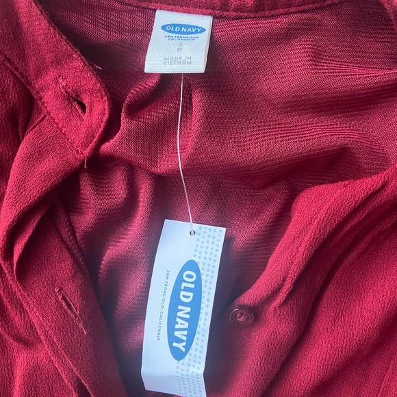 NWT Old Navy cute blouson rich red mini dress w/pleating and fully lined. - Picture 6 of 8